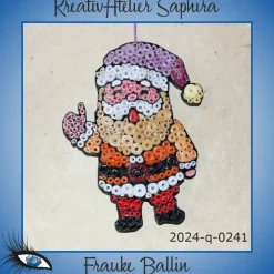 ►2024-q-0241◄ kleines Weihnachtsmännlein mit Violetter Mütze Weihnachtsdeko