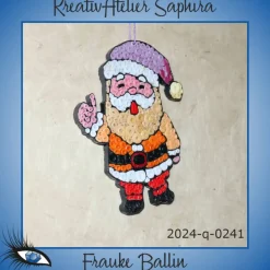 ►2024-q-0241◄ kleines Weihnachtsmännlein mit Violetter Mütze Weihnachtsdeko