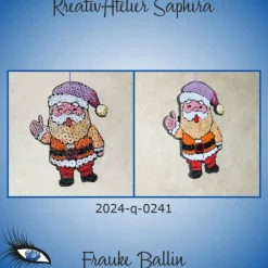 ►2024-q-0241◄ kleines Weihnachtsmännlein mit Violetter Mütze Weihnachtsdeko