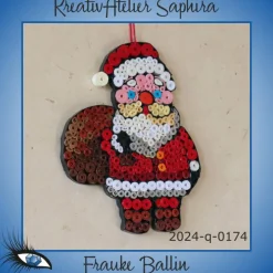 Weihnachtsdeko|KreativAtelier Saphira ►2024-q-0174◄ kleines Weihnachtsmännlein mit Sack auf dem Rückem