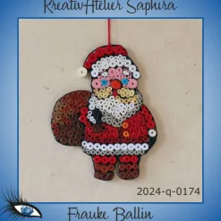 Weihnachtsdeko|KreativAtelier Saphira ►2024-q-0174◄ kleines Weihnachtsmännlein mit Sack auf dem Rückem