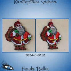 Weihnachtsdeko|KreativAtelier Saphira ►2024-q-0181◄ kleines Weihnachtsmännlein mit Sack auf dem Rückem 3