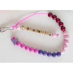 Einschulung|Dorotheas-Handarbeiten Rechenkette mit Namen – Zählkette aus Holzperlen, Schulranzen-Anhänger & Geschenk zum Schulanfang, Namensanhänger