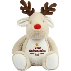 Best Rentier Kuscheltier mit Name Wunschtext Stofftier Weihnachten Weihnachtsgeschenke