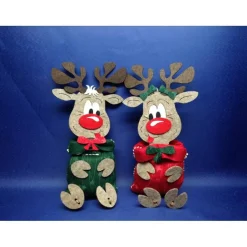 Best Rentier mit Säckchen in verschiedenen Farben Junge oder Mädchen mit Name oder Schild, Ideal als Geldgeschenk Nikolaus We Säckchen & Beutel
