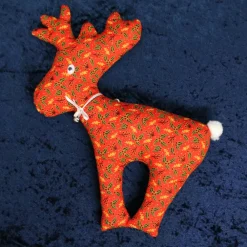 Hot Rentier Rudi mit Glöckchen und Puschel Weihnachtsdeko