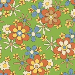 Clearance Flower-Power Gänseblümchen * 10 Glasuntersetzer mit Retroblumen auf Grün und auf Blau Tischdekoration