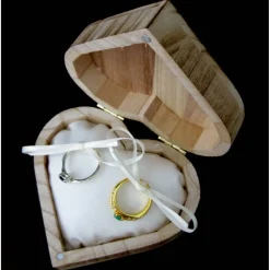 Best RINGBOX aus HOLZ HERZ Ringkissen personalisiert Vintage Hochzeit Rustikale Deko Ringschachtel Eheringe Ringkästchen Ringschatulle Aufdruck Ringkissen