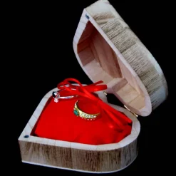Best RINGBOX aus HOLZ HERZ Ringkissen personalisiert Vintage Hochzeit Rustikale Deko Ringschachtel Eheringe Ringkästchen Ringschatulle Aufdruck Ringkissen