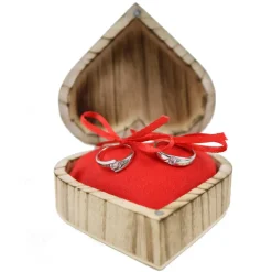 Hot RINGBOX aus HOLZ Herz Vintage Ringkissen mit GRAVUR Rustikale Hochzeit Ringschachtel für Eheringe Ringkästchen Ringschatulle Personalisiert Ringkissen
