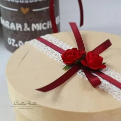 Discount Ringbox-Ringkissen BORDEAUX mit Moos in Holzbox zur Hochzeit Ringkissen