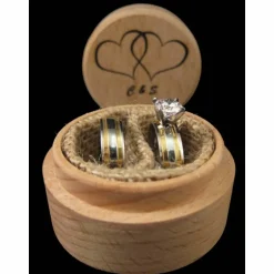 Ringkissen|Timbert RINGETUI aus HOLZ für EHERINGE mit Gravur Hochzeit Ringkissen Alternative Personalisiert Ringschatulle Holzbox Ringkästc