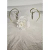 Best Ringhalterer Hochzeit weiß Federn Infinityrose Ringkissen