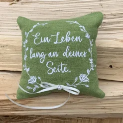 Hot Ringkissen // Ring Kissen // Hochzeit // Heirat // Trauung // bestickt "Ein Leben lang an deiner Seite" Ringkissen