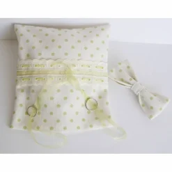 Ringkissen|Dorotheas-Handarbeiten Ringkissen, Ringkissen mit Spitze und Organzabändern, Handarbeit, Ringkissen-Hochzeit, Ringkissen mint, Ringkissen weiß mit Punkten, grün