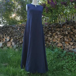 Kostüme Für Erwachsene|Toraxacum Ärmelloses Wikinger Leinen Kleid in verschiedenen Farben, Sommer Unterkleid Mittelalter, langes Leinenkleid