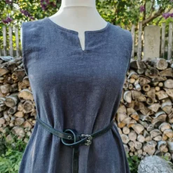 Kostüme Für Erwachsene|Toraxacum Ärmelloses Wikinger Leinen Kleid in verschiedenen Farben, Sommer Unterkleid Mittelalter, langes Leinenkleid
