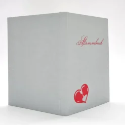Hochzeitsgästebuch|Buchbinderei Frühauf Romantisches Stammbuch Standardformat Herz mit küssendem Brautpaar