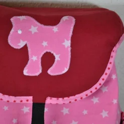 Best Rosa Rucksack mit Hunden und Sternen, für Kinder ab 6 Jahren, handgenäht Kinder Kinderrucksack