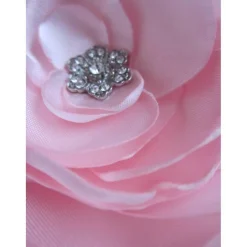 Best Rosa Stoffblume Braut Brosche Klammer mit Strass 