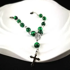 Hot Rosenkranz-Armband aus Edelstahl mit Malachitperlen – Spiritualität & Stil vereint Rosenkränze