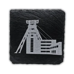 Clearance RuhrPott Untersetzer aus Schiefer – Lasergravur, Zeche Zollverein, personalisierbar Tischdekoration