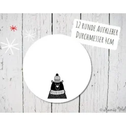 Online Runde Papieraufkleber zum Selbstbeschriften mit süßem Bär in schwarz-weiß 4cm Sticker & Aufkleber