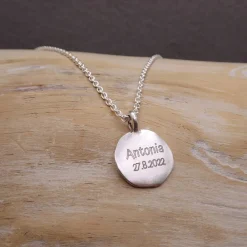 Clearance Runder Silberanhänger im Münzdesign "Ichthys Tag" christliches Fischsymbol inkl. Gravur, Konfirmation, Kommunion Schmuck