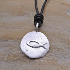Clearance Runder Silberanhänger im Münzdesign 