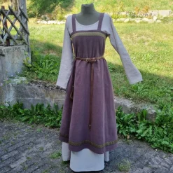 Online Rundhals Ausschnitt Wikinger Leinen Kleid, used look, Unterkleid, Mittelalter, stonewashed Leinen, Kostüme Für Erwachsene