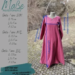 Online Rundhals Ausschnitt Wikinger Leinen Kleid, used look, Unterkleid, Mittelalter, stonewashed Leinen, Kostüme Für Erwachsene
