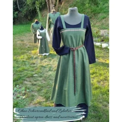 Online Rundhals Ausschnitt Wikinger Leinen Kleid, used look, Unterkleid, Mittelalter, stonewashed Leinen, Kostüme Für Erwachsene