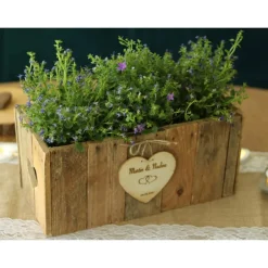 RUSTIKALE BLUMENKISTE aus alten Obstkistenbrettern Geschenk Brautpaar Hochzeit Holz TISCHDEKO Weinkiste Blumenkasten Graviert Personalisiert Gastgeschenke