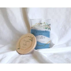 Accessoires|Das Moment Sandzeremonie Glas mit Holzdeckel Hochzeitsbrauch Windlicht Design Bernadette
