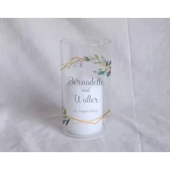 Accessoires|Das Moment Sandzeremonie Glas mit Holzdeckel Hochzeitsbrauch Windlicht Design Bernadette