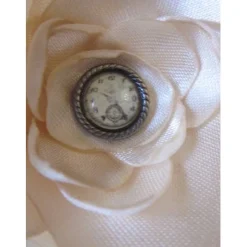 Clearance Satin Klammer beige creme Haarklammer Brautschmuck festlich romantisch viktorianisch "Petite Montre" Uhr Brautschmuck