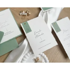 Einladungskarten|Naleemi - papeteriedesign Save the Date Karte - „Modern Greenery“ - Modernes & detailreiches Design - verschiedene Farben - Hochzeitseinladung
