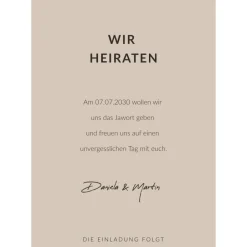 Einladungskarten|Everlong Design Save-the-Date Karten "Pastellsand", Postkarten 105 x 148 mm