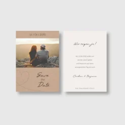 Best Save-the-Date Karten "Perlbeige", Postkarten 105 x 148 mm Einladungskarten