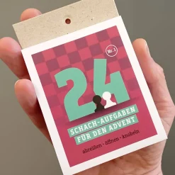 Sale Schach-Adventskalender mit 24 leichten Schachrätseln – Matt in 1 und 2 Zügen für Kinder & Erwachsene Adventskalender