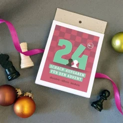 Sale Schach-Adventskalender mit 24 leichten Schachrätseln – Matt in 1 und 2 Zügen für Kinder & Erwachsene Adventskalender