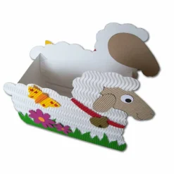 Sale Schaf Osternest, Lämmchen als Osterkörbchen oder Osterdeko, Frühlingsdekoration, Verpackung für Geschenke aus Wellpappe Osterkörbchen