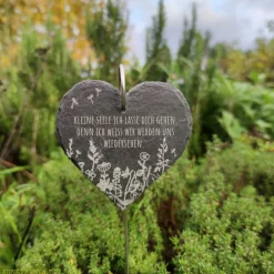 Sale Schieferherz Grabschmuck, Gedenktafel/Grabstein, Beileidsgeschenk, Grabdekoration Gedenksteine