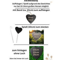 Sale Schieferplatte Herz, Grabschmuck personalisiert, Gedenktafel, Bärchen mit Mond und Sterne Gedenksteine