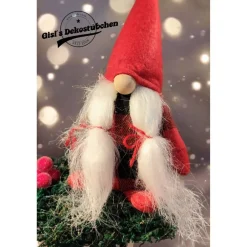 Clearance Schlitten Wichtel Advent Weihnachten Winter Holz rot Beeren Weihnachtsdeko