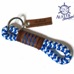 Online Schlüsselanhänger blau weiß Marke Accessoires