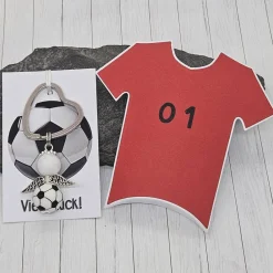 Outlet Schlüsselanhänger Fußball Deutschland silberfarben – hochwertiger Glascabochon Geschenke
