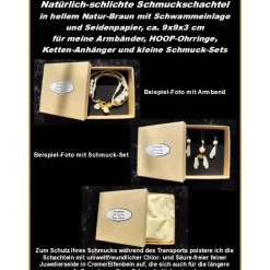 Geschenkverpackungen|Atelier Petra Leona Schmuck-Schachtel 9x9x3cm Geschenk-Verpackung Karton Armband, Ohrringe, Ketten-Anhänger, Schmuckset in Hell-Natur-Braun