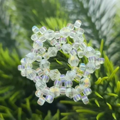 Schneeflocken / Eiskristalle aus Kristallglasperlen – groß (3er Set) als Weihnachtsdeko Geschenke