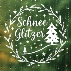 Sticker & Aufkleber|frickelfrieda Schneeglitzer Winter Aufkleber Fensterbild für die Weihnachts- und Adventszeit